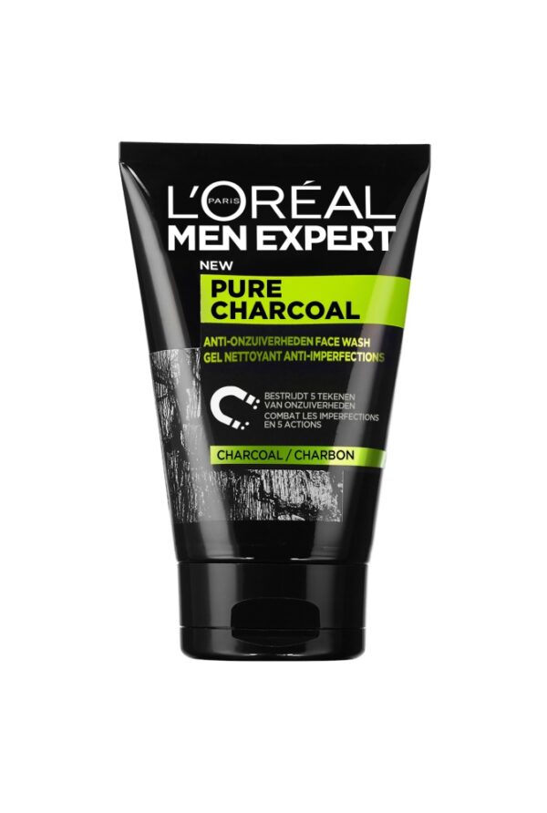 loreal men facewash pure charc 100ML - Afbeelding 2