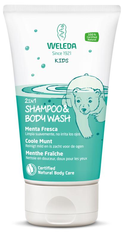 Kids 2-in-1 shampoo & bodywash coole munt