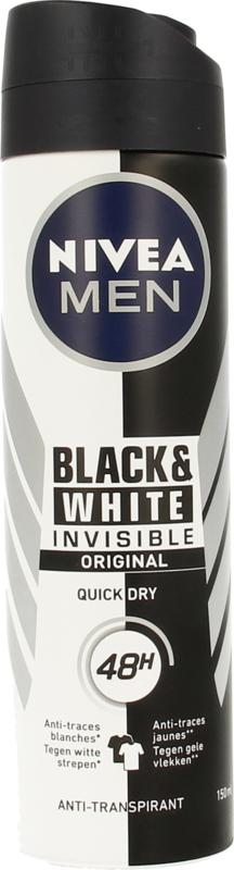 Men deodorant spray invisible black & white