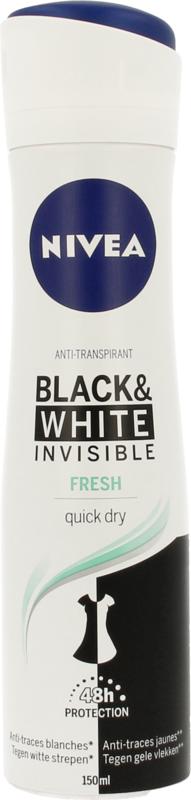 Deodorant spray invisible black & white fresh