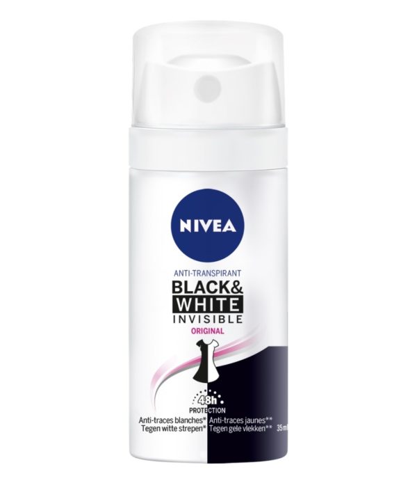 Deodorant spray black & white invisible mini