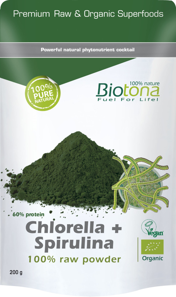 Chlorella & spirulina raw powder bio
