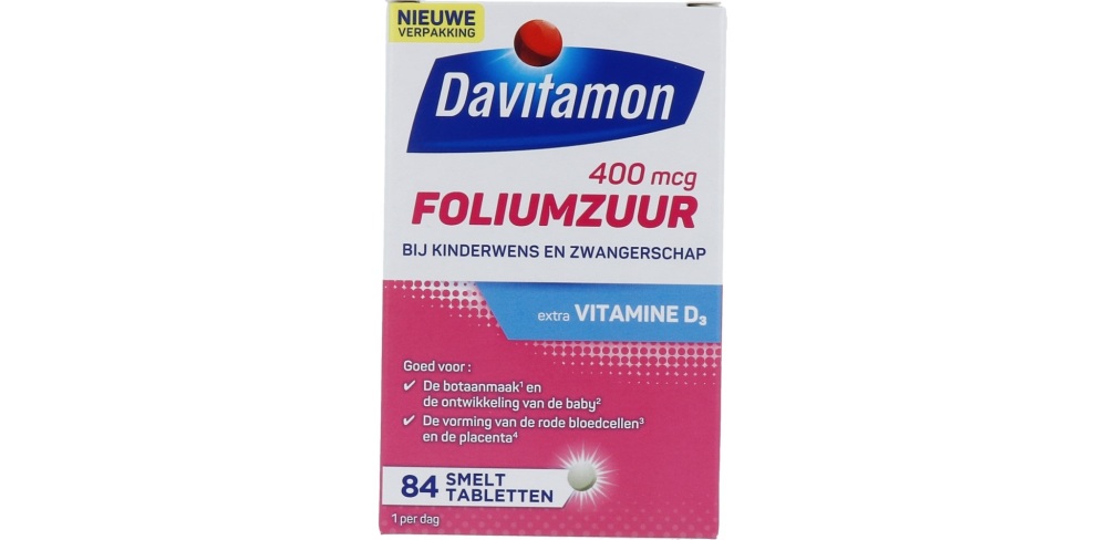 Lake Taupo vervaldatum Horizontaal Davitamon Foliumzuur vitamine D 84 Tabletten - Drogisterij Rozenbroek
