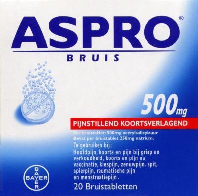 ASPRO 500MG BRUIS ACETYLS UAD# 20T