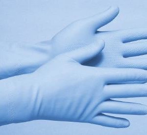 Huishoudhandschoen rubber blauw maat M