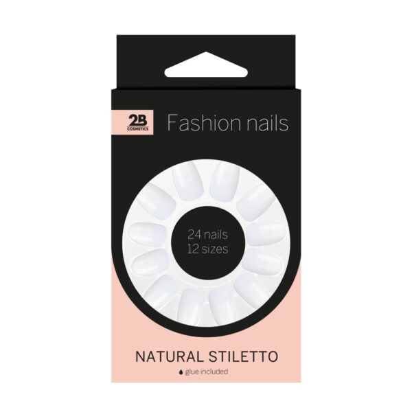 2b nails natural stiletto 24ST