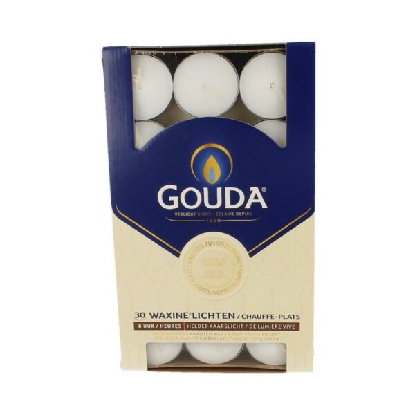 gouda theelichten 8 uur wit 30s