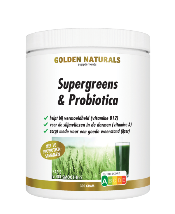 Golden Naturals Supergreens & Probiotica 300 gram poeder