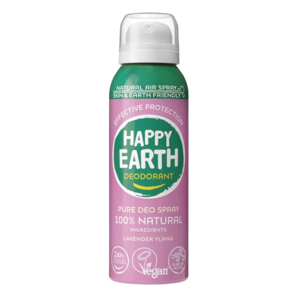 Happy Earth Natuurlijke deo natural air spray lavender ylang 100 Milliliter